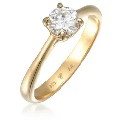 Elli Premium Fingerring Moissanite Solitär Verlobungsring 925 Silber - Trauringe aus 925 Sterling Silber, handgefertigt und glänzend, ideal als Verlobungsring für besondere Anlässe.