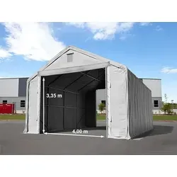 TOOLPORT Everest 6x8m Zelthalle mit Statik - grau (48846) - Große 6x8m Zelthalle in grau, ideal für Lager oder Montagearbeiten. Robuste PRIMEtex-Plane, witterungsbeständig und langlebig. Mit stabiler Konstruktion für maximale Flexibilität und Sicherheit im professionellen Einsatz.