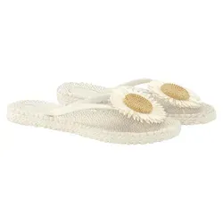 Ilse Jacobsen Cheerful Blume Slippers Damen - Stylische Damen-Flip-Flops für den Sommer, ausgestattet mit einem schimmernden Tanga-Riemen und einer auffälligen Blume für ein fröhliches Tragegefühl.