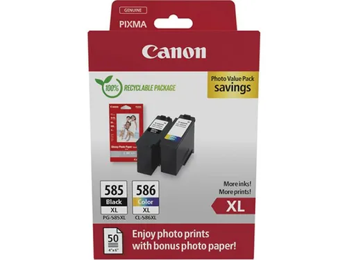 Canon Tinten 6204C005 Photo Value Pack - 4-farbiges Druckerpatronen-Set mit Papier, ideal für Canon Pixma TS Serien, hohe Kapazität und original Qualität
