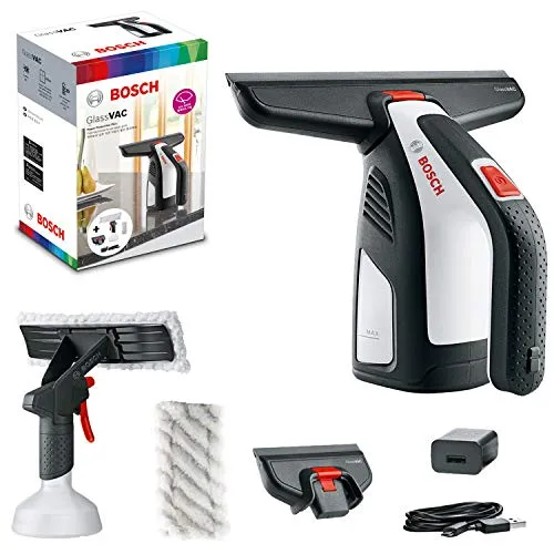 Bosch Akku Fenstersauger GlassVAC - Fensterreiniger für streifenfreies Putzen, ideal für Fenster, Spiegel und Dusche mit 35 Fenster Laufzeit