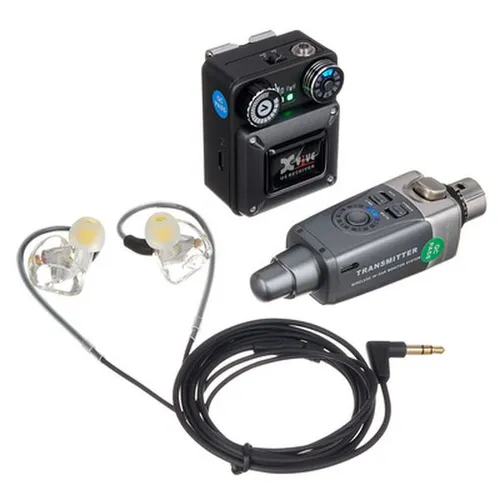 XVive U4T9 In-Ear Monitor Bundle – Wireless System - Kopfhörer: Digitales Wireless In-Ear Monitor System mit 1x Transmitter, 1x Receiver und T9 In-Ear Monitor Kopfhörern, einfache Plug-and-Play Bedienung, bis zu 27,5 m Reichweite und 5 Std. Akkulaufzeit für professionelle Anwendungen.