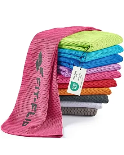 Fit-Flip Kühlendes Handtuch - Ice Cooling Towel und mikrofaser Kühltuch – kühlende Handtücher für Nacken und Hals - Airflip cool Towel für Fitness und Sport - Kühlhandtuch (rosa, 100x30cm)