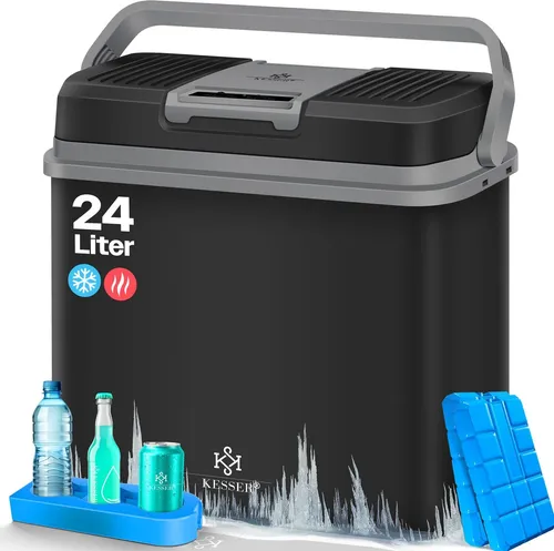 KESSER Thermobehälter 24 Liter Kühlbox - Thermo-Elektrische Kühlbox mit 24L Fassungsvermögen, ideal zum Kühlen und Wärmen von Speisen und Getränken, perfekt für Ausflüge und Camping.