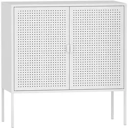[en.casa] Sideboard Castelli - Eleganter Metallschrank mit 2 Türen - Kommoden & Sideboards - Stilvolles Design mit zusätzlicher Ablagefläche und pflegeleichter Oberfläche, ideal für Wohnzimmer und Flur.