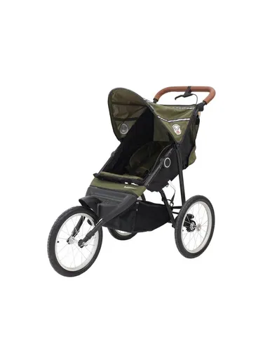 BabyTrold Jogger - Olive - Leichter Aluminium-Kinderwagen, ideal für aktive Outdoor-Abenteuer, mit einfacher Klappfunktion und Handbremse für optimale Kontrolle.