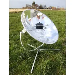 Solarkocher Premium 11 - Hochleistungs-Solar Parabolkocher 450 Watt - Solarthermieanlagen für rauchfreies Kochen, Backen, Grillen und Frittieren. Mit drehbarem Gestell für optimale Sonnennutzung das ganze Jahr über.