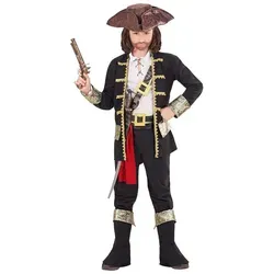 WIDMANN MILANO PARTY FASHION - Kinderkostüm Piraten Kapitän - Kostüme für Kinder, inklusive Mantel, Hemd, Hose, Gürtel, Schwerthalter, Hut und Schuhüberzieher – perfekt für Karneval und die Schlacht um den besten Platz am Buffet!