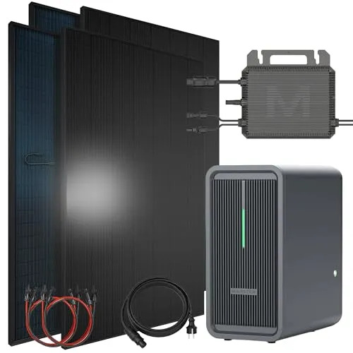 SUNNIVA Balkonkraftwerk 1840W mit Marstek B2500-D und 4x 460W Bifazialmodulen - Effizientes Balkonkraftwerk mit 1840 W Leistung, 2,24 kWh Speicher und bifazialen Solarmodulen für höhere Energieausbeute. Ideal für Balkon, Terrasse oder Garten.