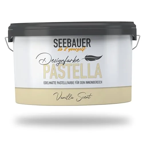 SEEBAUER diy Pastellfarbe PASTELLA Gelb 2,5L - Edelmatte Wandfarbe für kreative Raumgestaltungen - Hochwertige Pastellfarbe mit exzellenter Deckkraft und großer Reichweite. Ideal für alle Innenräume, abwaschbar und pflegeleicht, sorgt für ein schönes Raumklima. Perfekt für Familien und kreative Projekte.