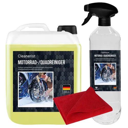 Liter Motorrad-/Quad Reiniger + Microfasertuch Motorradshampoo Motocross 5