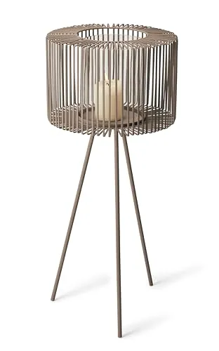 PHILIPPI Oslo Windlicht mit Standfuß – Eleganter Kerzenhalter für drinnen und draußen - Vielseitig einsetzbares Windlicht im modernen Streben-Design, ideal für Terrasse und Balkon. Der Glaseinsatz schützt Kerzen vor Wind und sorgt für stimmungsvolles Licht.