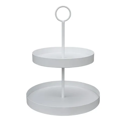 Grafelstein Etagere Etagere LENJA weiß aus Metall modernes Design 2-stöckige Metalletagere