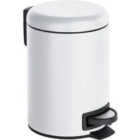 Wenko Leman Kosmetik Treteimer 3L – Weiß - Eleganter Treteimer aus robustem Stahl mit stilvollem weißen Lack. Ideal für Badezimmer und Kosmetikräume, kombiniert Funktionalität mit ansprechendem Design.