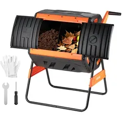 VEVOR Komposttrommel 200 L – Effizienter Tumbling-Komposter für Gartenabfälle - Die VEVOR Komposttrommel 200 L mit 2 Schiebetüren und Belüftungssystem ermöglicht eine einfache Umwandlung von Abfällen in wertvollen Kompost. Robust und langlebig, ideal für nachhaltige Gartenpflege.