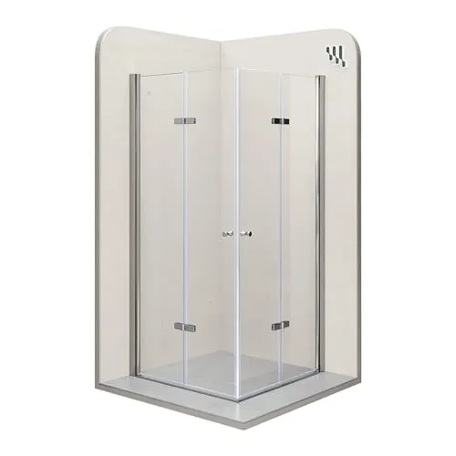 i-flair Duschkabine EMMA 80x80 cm - Platzsparende Falttürkabine - Duschkabine aus 6mm NANO ESG Sicherheitsglas, ideal für kleine Bäder. Mit Magnetverschluss und flexibler Montage für optimale Dichtigkeit und einfachen Einbau.