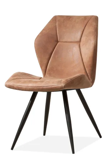 Mona 354000001 Küchen- und Esszimmerstuhl - Eleganter Stuhl mit schwarzem Gestell und hochwertigem Microfaser-Bezug in cognac für stilvolle Akzente in Ihrem Essbereich.