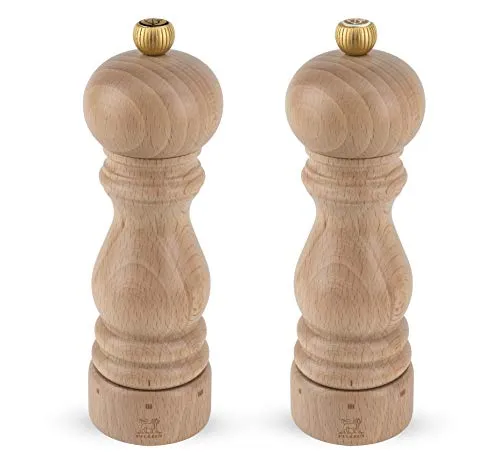 PEUGEOT Set Paris u‘Select 18cm - Pfeffermühle & Salzmühle mit 6 Mahlgraden - Salz- & Pfeffermühlen-Set mit innovativem Zirlion-Mahlwerk für perfekte Mahlqualität und aus PEFC-zertifiziertem Holz - ideal für Gourmets und Hobbyköche.