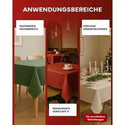 texpot Tischdecke Lotuseffekt Leinenoptik Bügelfrei Fleckschutz wasserabweißend (1-tlg) grau Quadratisch | 110 cm x 110 cm