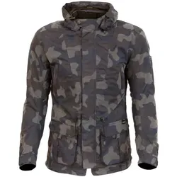 Merlin Belmot Camo Motorrad Wachsjacke, Größe S für Männer - Motorradjacke mit wasserdichter Reissa® Membran, ideal für Abenteuerfahrer, die Stil und Funktionalität schätzen.