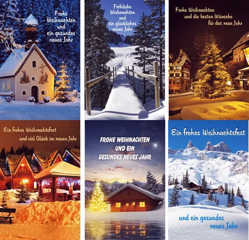 Weihnachtskarten mit Umschlag 22-2053, Glückwunschkarten Weihnachten 100