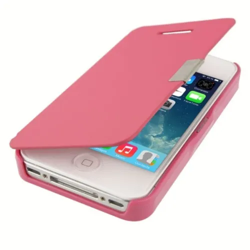 Handyhülle Tasche für Apple iPhone 4 / 4s Pink gebürstet