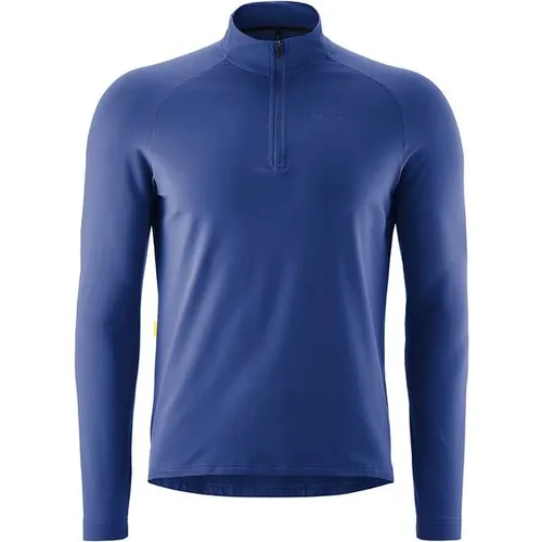 GONSO Essential Jersey Longsleeve M Herren Fahrradtrikot - Fahrradbekleidung mit hoch geschlossenem Ausschnitt und langem Arm, ideal als Midlayer für kühle Tage, aus 86% Polyester und 14% Elastan für optimalen Tragekomfort.