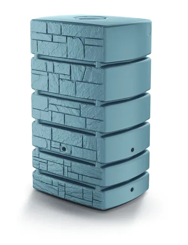 Prosperplas Regenwassertank Tower Stone grau 500 L mit Wasserhahn - Bewässerung: 500 L Regenwassertank in elegantem Stein-Design mit integriertem Wasserhahn für eine einfache Gartenbewässerung.