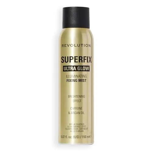 Revolution Super Fix Glow Fixing Mist - Hochwertiges Spray zum Fixieren von Make-up, für einen strahlenden Teint und langanhaltende Frische. Ideal für jeden Anlass.