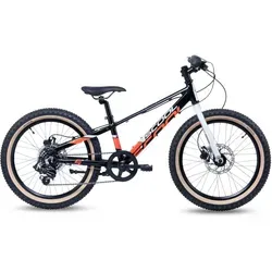 S'Cool Xroc Alloy 20-7 Kinderfahrrad - Black/Orange - Kinderfahrrad Xroc 20-7: Sportliches Mountainbike mit robustem Design, perfekt für Abenteuer und Erkundungen im Freien.