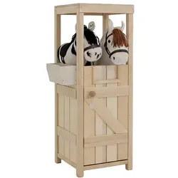 Hobby Horse Stall aus Holz für Kinder mit Platz für 2 Pferde - Robuster Holzstall für kreative Spielstunden, ideal für die Aufbewahrung von 2 Steckenpferden. Fördert die Fantasie und sorgt für stundenlangen Spielspaß.