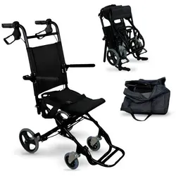 Mobiclinic® Transitrollstuhl Saturno - Leichtgewicht aus Aluminium - Transportrollstuhl unter 10 kg, klappbar für einfachen Transport und Lagerung, ideal für Senioren und Personen mit eingeschränkter Mobilität.