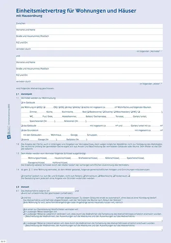AVERY Einheitsmietvertrag, mit Hausordnung, 6-seitig,