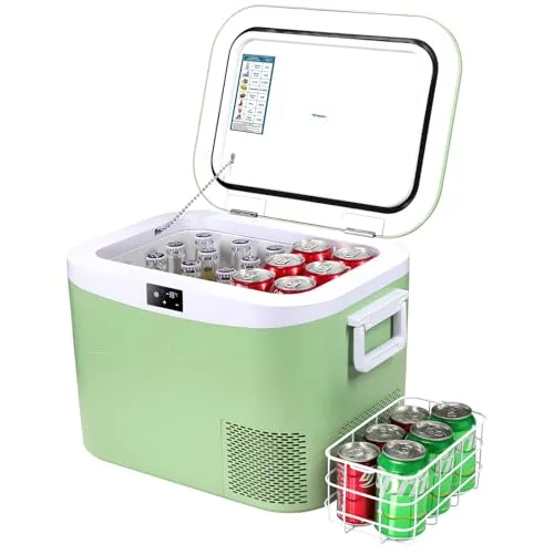 BINGI Kompressor Kühlbox 18 Liter Tragbarer Auto-Kühlschrank 12/24V DC und 230V AC Mini Gefrierschrank für Auto, LKW, Camping, Wohnmobil und Zuhause (15℃ bis -18℃)