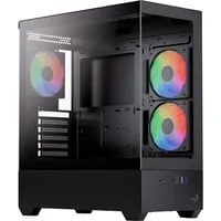 Aerocool P500D-G-BK-v1 Gehäuse - Stylisches Gaming-Gehäuse in Schwarz mit optimaler Luftzirkulation und Platz für leistungsstarke Komponenten – ideal für passionierte PC-Bauer.