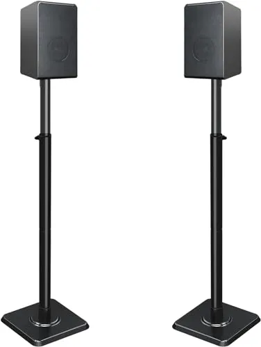 Mounting Dream höhenverstellbarer Lautsprecherständer für Satelliten bis 5KG, 2er-Set - Höhenverstellbarer Lautsprecherständer (82,6 cm bis 107,8 cm) für stabile Unterstützung. Ideal für Lautsprecher bis 5 kg, mit integriertem Kabelmanagement für einen aufgeräumten Look.