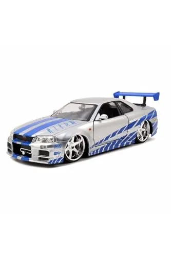 Jada Fast & Furious 2002 Nissan Skyline 1:24 - Modellfahrzeuge – Detailgetreues 1:24 Modell des ikonischen Nissan Skyline aus Fast & Furious, ideal für Sammler und Fans des Films.