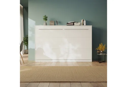 SMARTBett Schrankbett Standard 90x200 cm, 120x200 cm, 140x200 cm Weiß Klappbett horizontal/ quer, Gasdruckfedern
