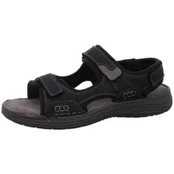 Reflexan Sandale Schwarz - Wanderschuhe - Bequeme Herren Sandale aus Leder mit Klettverschlüssen, ideal für Stadtspaziergänge und Outdoor-Aktivitäten.