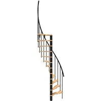 Minka Spindeltreppe Suono Smart Buche Schwarz 140x78 cm - Innentreppen, platzsparende Lösung für Bodentreppen mit stabilem Handlauf aus PVC, ideal für Dachbodenausbau.