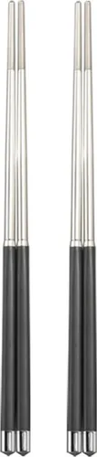 Paar Chinesische Essstäbchen Set aus Edelstahl | edle Sushi Stäbchen Spülmaschinenfest und Rostfrei | Wiederverwendbare 24,3cm Chopsticks für Asiatisches Geschirr Besteck 2