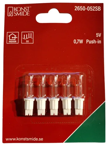 Konstsmide Ersatzbirnen für Fensterbilder 5V 0,7W - 5er Set - Praktische Glühlampen für Fensterbilder von Konstsmide, energieeffizient und ideal für stimmungsvolle Beleuchtung in Ihrem Zuhause.
