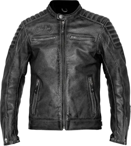 John Doe Motorradjacke Storm mit Protektoren - Hochwertige Motorradjacke aus perforiertem Leder für optimale Belüftung, mit zertifizierten Protektoren und zwei praktischen Brusttaschen für ganzjährigen Fahrkomfort.
