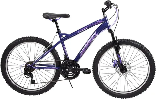Huffy Extent Junior Mountainbike 24" - Violett 18-Gang - Mountainbike für Kinder, ideal für aufregende Abenteuer mit präzisen Scheibenbremsen und 18-Gang Shimano Schaltung. Perfekt für junge Pioniere zwischen 8 und 12 Jahren.