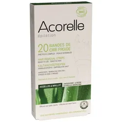 Acorelle Kaltwachsstreifen BIKINIZONE UND ACHSELN, 20 Stk.