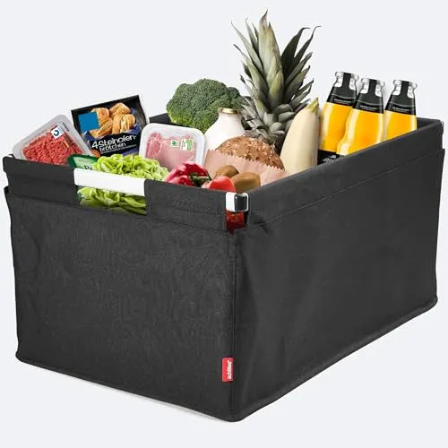Achilles Transportkiste Big-Box Alu - Einkaufskorb mit enormem Platzangebot (61,5x42x29cm), stabiler Alurahmen und pflegeleichtem Polyester, ideal für mühelosen Transport Ihrer Einkäufe.