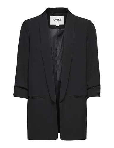 Kurzblazer "ONLELLY 3/4 LIFE BLAZER TLR NOOS", Gr. 40 (L), Black - Damen Kurzblazer für Business-Meetings, mit 3/4 Ärmeln und praktischen Eingrifftaschen für unterwegs. Leichtes Webstoff-Material sorgt für ein angenehmes Tragegefühl.