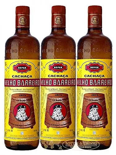 Velho Barreiro Silver Cachaca Originalabfüllung 3 x 1,0 Liter
