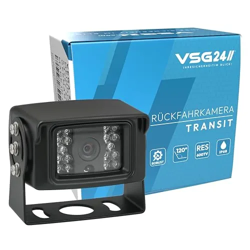 VSG24 Transit Rückfahrkamera - Robuste Schwerlastkamera für LKW, 12V-24V, einfache Montage und hervorragende Nachtsicht mit 120° Linse
