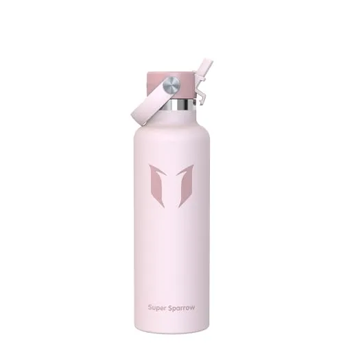 Super Sparrow Trinkflasche Edelstahl - Ultraleicht Thermobecher - 750ml - Standardmund Stroh-Deckel - BPA-Frei Thermoskanne, Thermosflasche für Sport, Travel, Schule, Outdoor